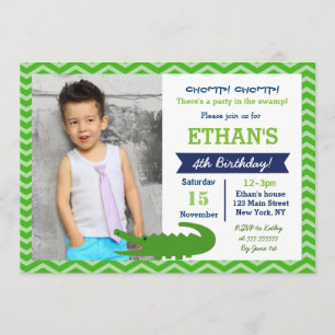 Invitations de fête d'anniversaire de l'Alligator