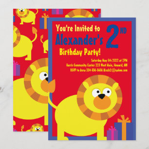 Invitations de fête d'anniversaire de l'animal Lio