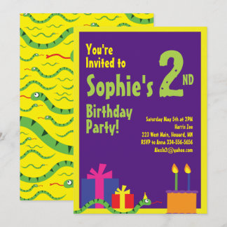 Invitations de fête d'anniversaire de l'animal ser