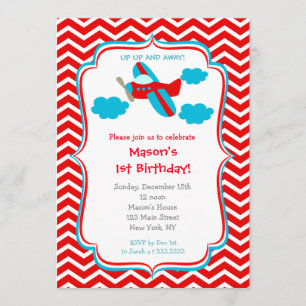 Invitations de fête d'anniversaire de l'avion