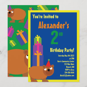 Invitations de fête d'anniversaire de l'enfant