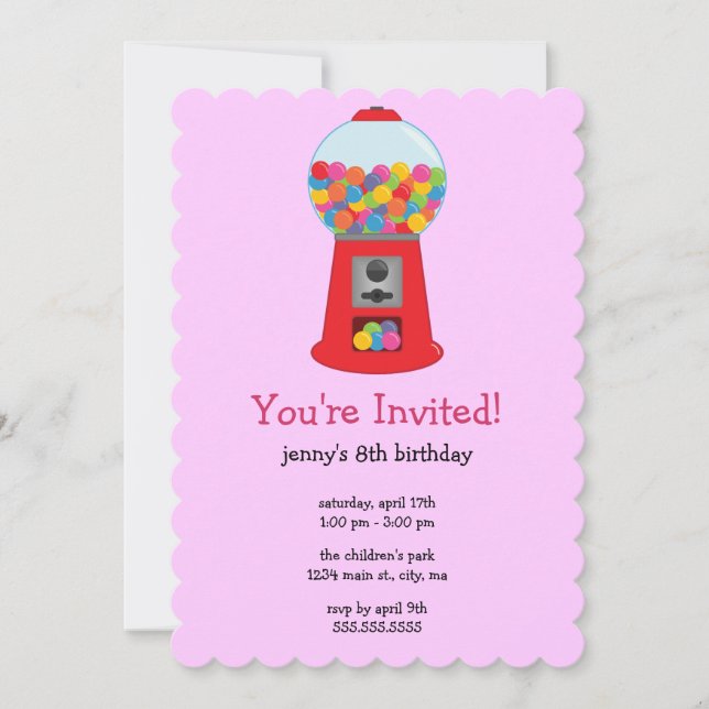 Invitations de fête d'anniversaire de machine de (Devant)