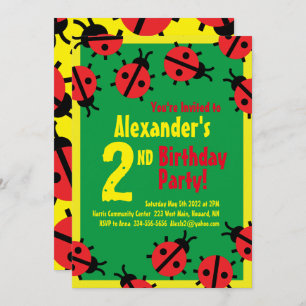 Invitations de fête d'anniversaire de Madame Bug