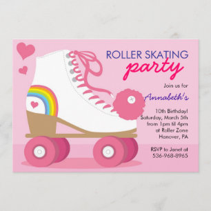 Invitations de fête d'anniversaire de patinage de