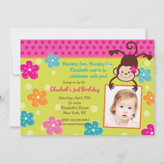 Invitations de fête d'anniversaire de photo de (Devant)