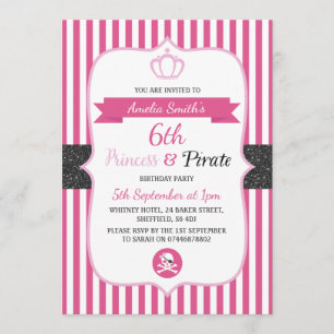 Invitations de fête d'anniversaire de princesse et