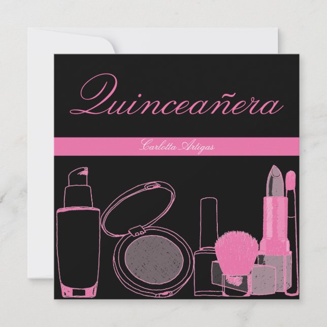 Invitations de fête d'anniversaire de Quinceanera (Devant)