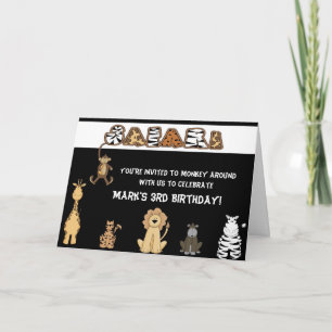 Invitations de fête d'anniversaire de safari