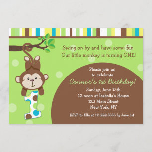 Invitations de fête d'anniversaire de singe