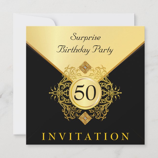 Invitations de fête d'anniversaire de surprise de (Devant)