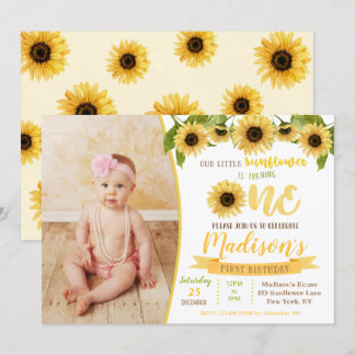 Invitations de fête d'anniversaire de tournesol