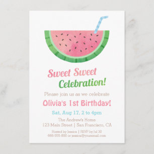 Invitations de fête d'anniversaire de Watercolor W