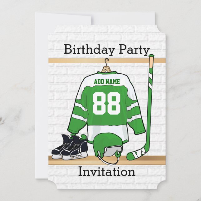 Invitations de fête d'anniversaire du Jersey de (Devant)