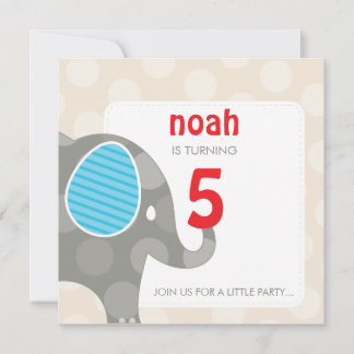 Invitations DE FÊTE D'ANNIVERSAIRE :: éléphant + n