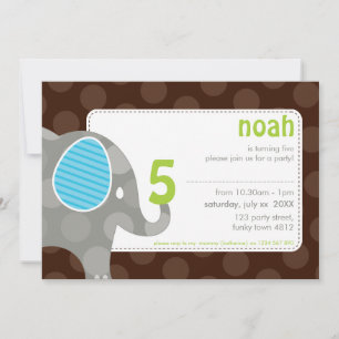 Invitations DE FÊTE D'ANNIVERSAIRE :: éléphant + n
