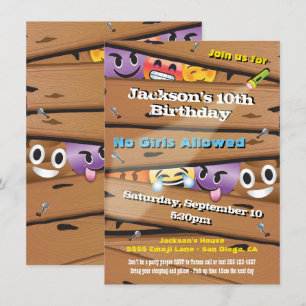 Invitations de fête d'anniversaire Emoji garçon