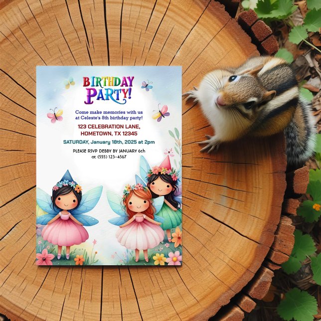 Invitations de fête d'anniversaire Enchanted Fairy (Créateur téléchargé)