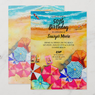 Invitations de fête d'anniversaire Ocean Beach