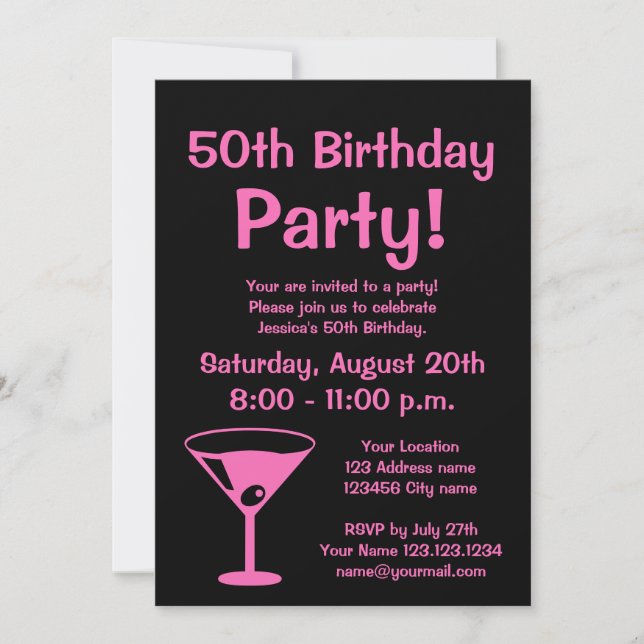Invitations de fête d'anniversaire personnalisées  (Devant)