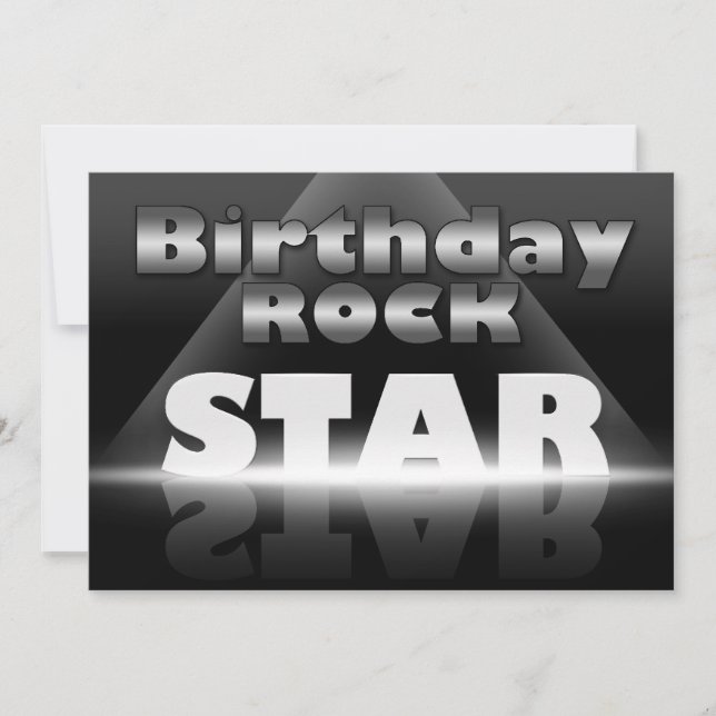 Invitations de fête d'anniversaire Rock Star (Devant)
