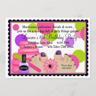 Invitations de fête d'anniversaire Spa