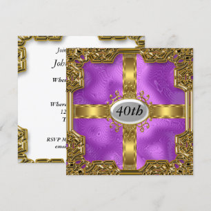 Invitations de fête d'anniversaire violet bon marc