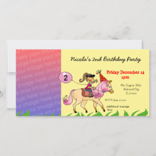 Invitations de fête de fille de 2e anniversaire (p