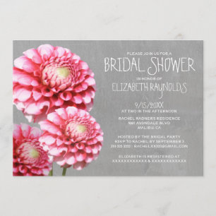 Invitations de Fête de la mariée de dahlia