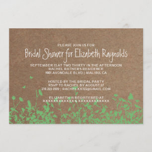 Invitations de Fête de la mariée de jardin