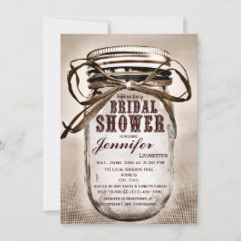 Invitations de Fête de la mariée de pot de maçon