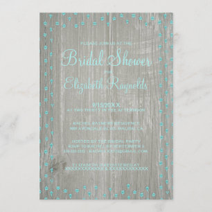 Invitations de Fête de l'mariée Turquoise Silver R