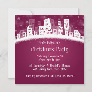 Invitations de fête de Noël de la ville
