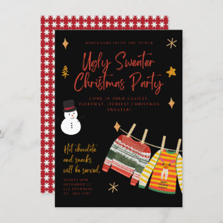 Invitations de fête de Noël moche