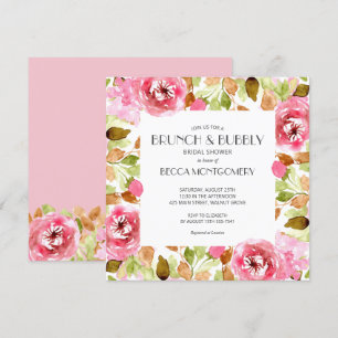 Invitations de Fête des mariées d'aquarelle Brunch
