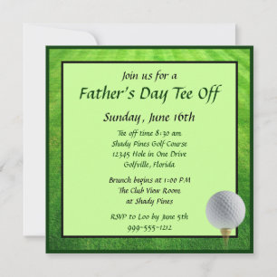 Invitations de Fête des pères sur mesure Tee Off e