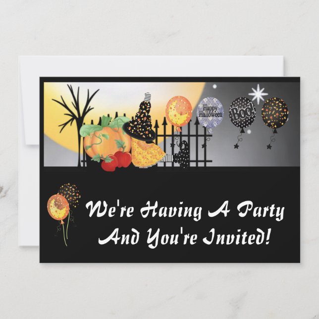 Invitations de fête d'Halloween (Devant)