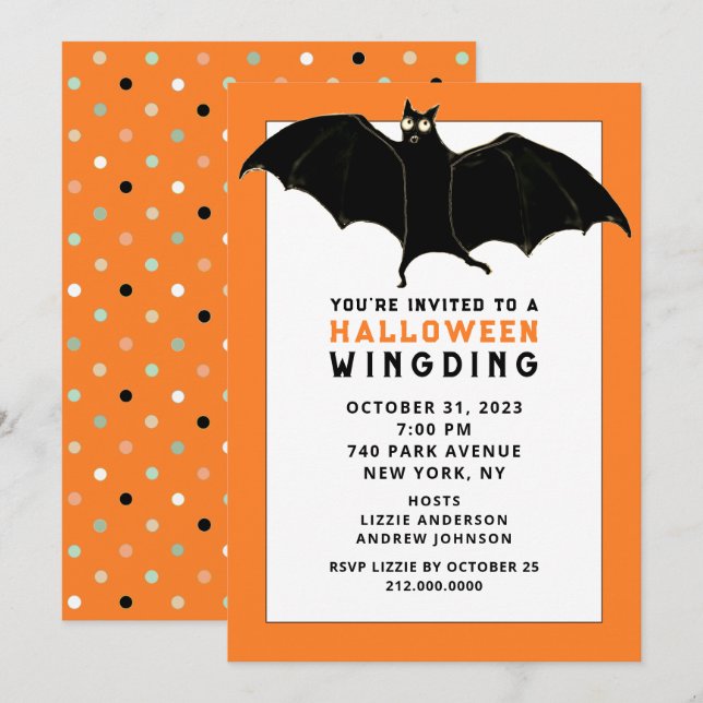 Invitations de fête d'Halloween amusantes (Devant / Derrière)