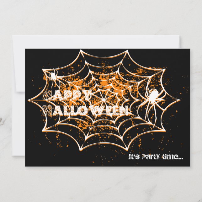Invitations de fête d'Halloween Spiderweb (Devant)