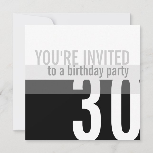 Invitations de fête du 30e anniversaire {Silver} (Devant)