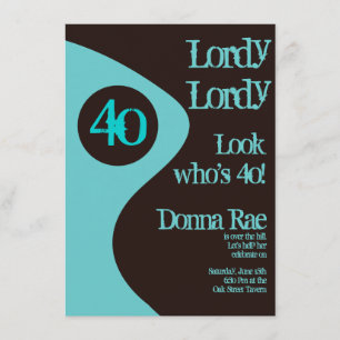 Invitations de fête du 40e anniversaire Turquoise