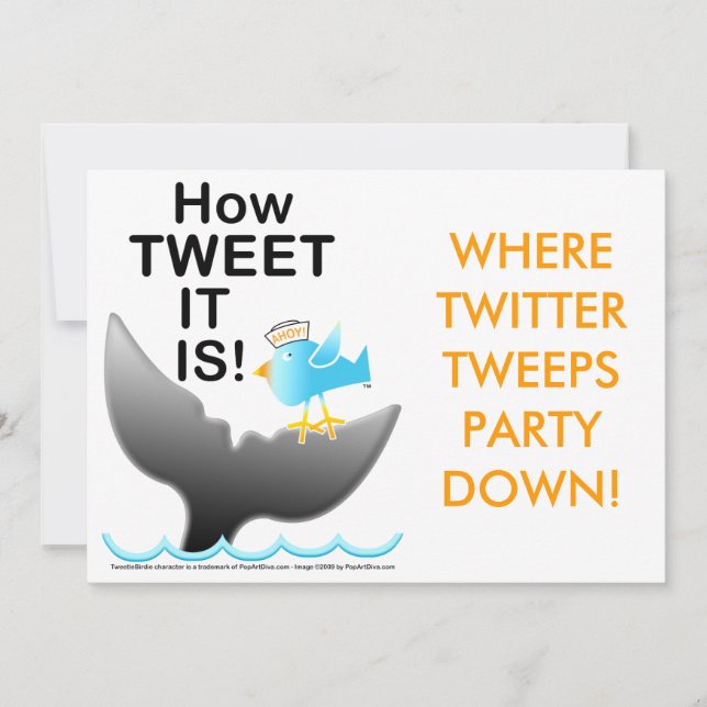 Invitations De Fête Twitter - Quel TWEET C'Est ! (Devant)