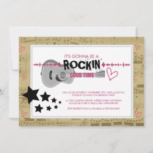 Invitations de fêtes Anniversaires de enfants Rock
