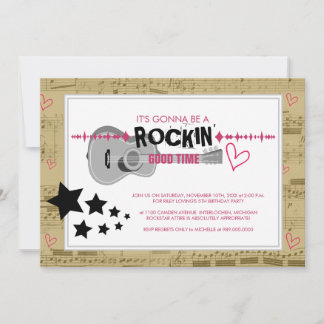 Invitations de fêtes Anniversaires de enfants Rock