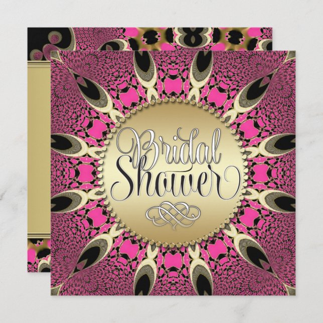 Invitations de Fêtes des mariées funky Peacock Ros (Devant / Derrière)