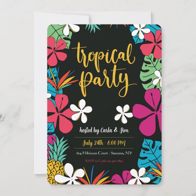 Invitations de fêtes tropicales (Devant)