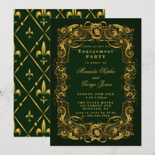 Invitations de Fiançailles d'ornement Emerald Gree