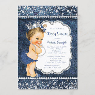 Invitations de filles Denim et Diamond Baby Shower