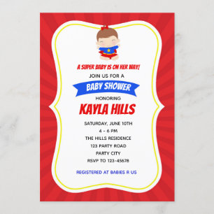 Invitations de filles Superhero Baby shower / Anni