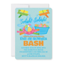 Invitations De Fin D'Été À La Fête De Piscine