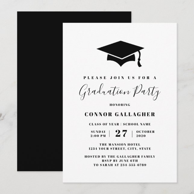Invitations de fin d'études, plafonnement des dipl (Devant / Derrière)